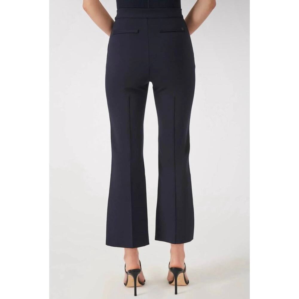 Grey/Ven Porterfield High Rise Pintuck Pull-On Stretch Career Ankle Flare PantXS - Picture 2 of 13